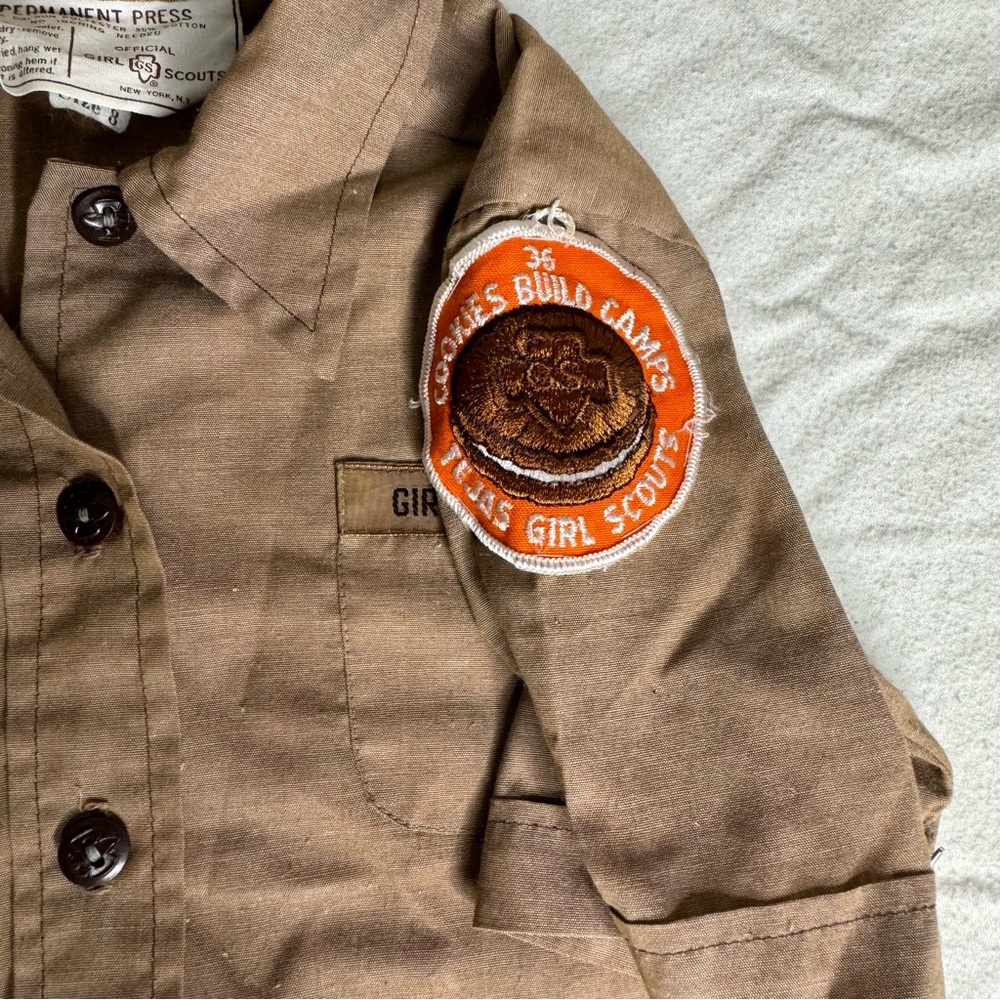 Girl‎ Scout Set Of 2 Uniform Dresses Green & Brown Size 10 8 Permanent Press Tag - Picture 10 of 17